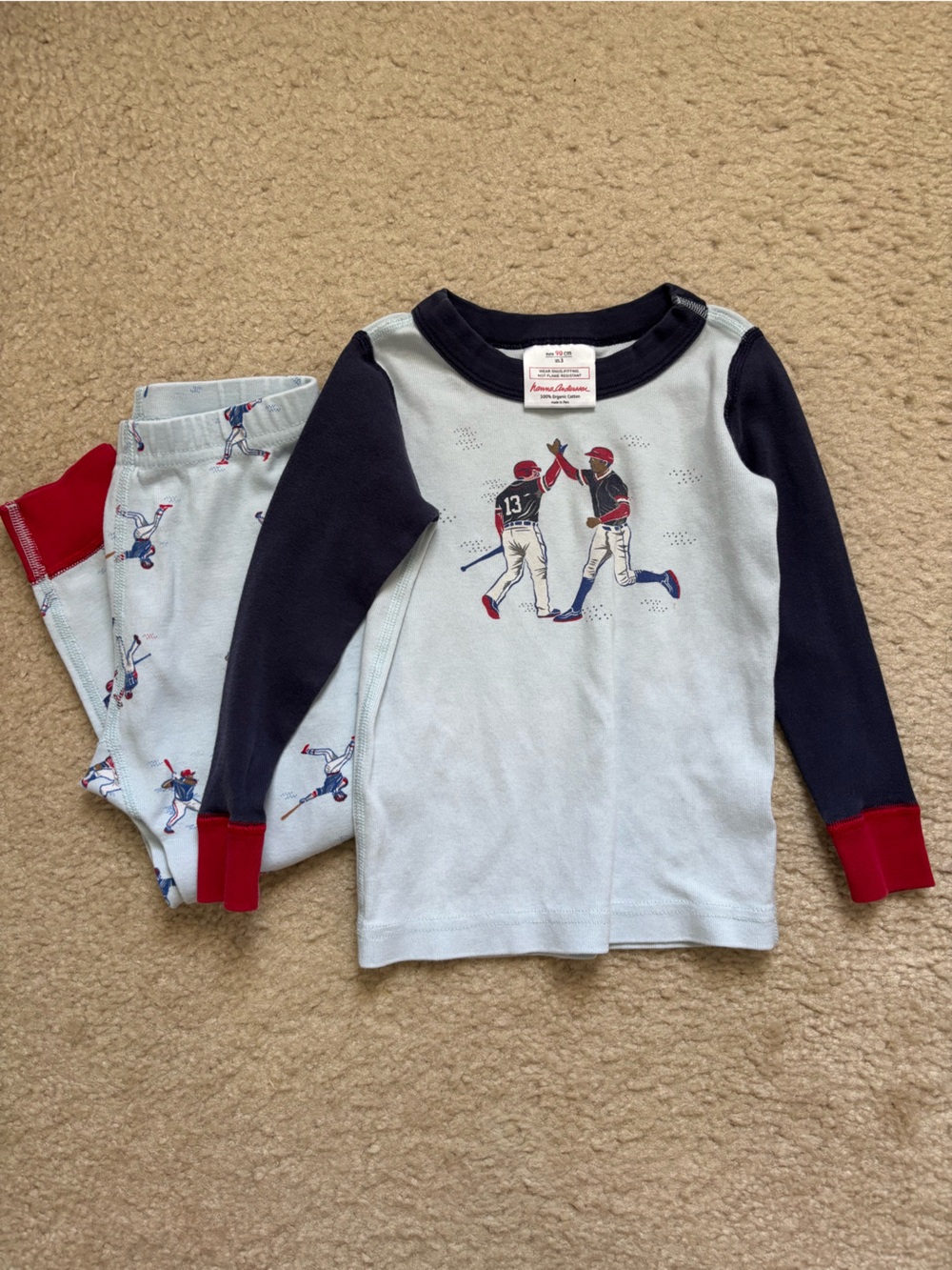 3T Hanna Andersson Baseball Pajama set